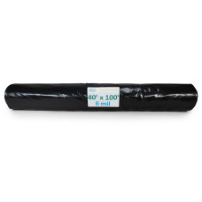 40' x 100' Black 6 mil Greenhouse Plastic Sheeting, LDPE Film Roll, 4000 sq. ft. Area